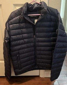 NWT Marmot Zeus Down Water Repellent Puffer Jacket Arctic Navy $200 MSRP- Size S - Picture 1 of 5