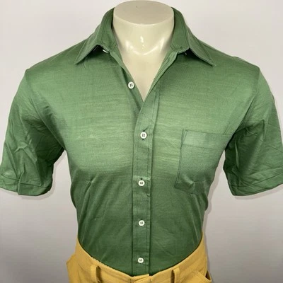 NOS Calvin Charles Shirt Mens Vintage Disco Button Up Mod 70s 80s Medium 15.5 - Image 1 of 4