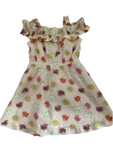 Girls Janie & Jack Pink Floral Cold Shoulder Dress Size 3 100% Cotton - Picture 1 of 4