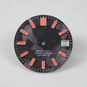 DS Color Lume Index Red Carbon Fiber Dial 28.5mm Red Lume Yellow Lume Date S Mod - Picture 1 of 5
