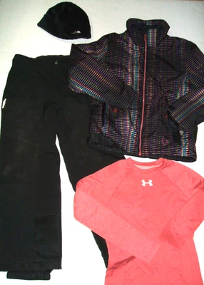 Spyder Esquí Snow Board Chaqueta Pantalones Traje Niña 10 UA Camisa Cara Norte Polar Sombrero Foto 1 de 4