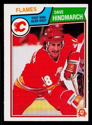 1983-84 O-Pee-Chee Hockey Card #82 Dave Hindmarch Calgary Flames  - Image 1 of 2