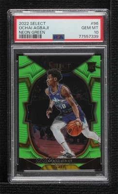 2022 Select Concourse Neon Green Prizm /75 Ochai Agbaji PSA 10 GEM MT Rookie RC - Image 1 of 2