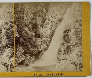 Glen Ellis Falls, White Mountains, NH Stereoview, Kilburn Brothers Waterfall - Picture 1 of 4