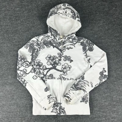 Suéter Billabong Vintage Feminino Branco M Surf Skate Floral AOP Zíper Moletom Anos 00 - Imagem 1 de 4