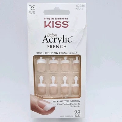 KISS Products Salon Acrylic Short Square French Manicure Kit - Power Play - 31ct - Image 1 of 4