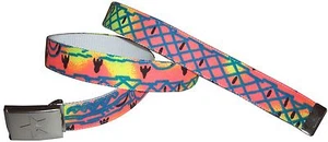 Neonfarben fluoreszierender GÜRTEL & Schnalle heißes Thema 80er 90er Spaß Kostüm Party Geschenk - Bild 1 von 1