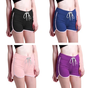 Girls Kids White Side Stripe Shorts Casual Beach Yoga Dance Sports Summer Shorts - Picture 1 of 9