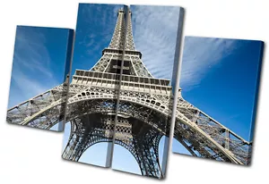 Architecture Paris Eiffel Tower MULTI CANVAS WALL ART Picture Print VA - Picture 1 of 1