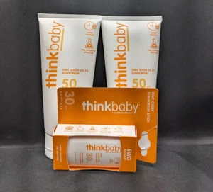Thinkbaby - Sunscreen SPF 50  2x 6 fl oz - 1x 0.64 Oz SPF30 - NOB - Picture 1 of 8