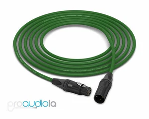 Mogami Quad 2534 Cable | Neutrik Gold XLR-F to XLR-M | Green 2 Feet - Picture 1 of 1