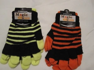 BNWT - 'K' FASHION MAGIC GLOVES -  CHARTREUSE AND ORANGE - FREE POST TO UK ONLY - Picture 1 of 1