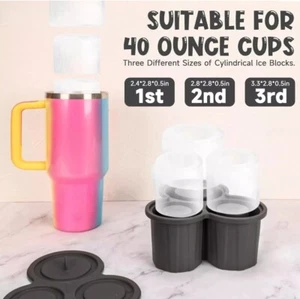 Large Ice Cube Mold for Stanley Cup, Silicone Ice Tray Compatible with 40Oz Stan - Picture 1 of 6