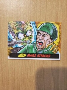 2021 Topps Mars Attacks Uprising HERITAGE sketch card 1/1 artist unknown