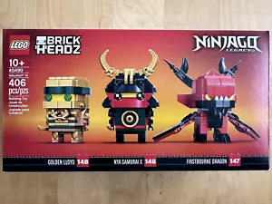 LEGO BRICKHEADZ NINJAGO 40490 Golden Lloyd, Nya Samurai X e Firstbourne Dragon - Foto 1 di 2