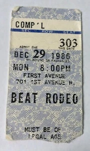 Beat Rodeo First Avenue Ticket Stub Minneapolis Minnesota December 1986 - Picture 1 of 2