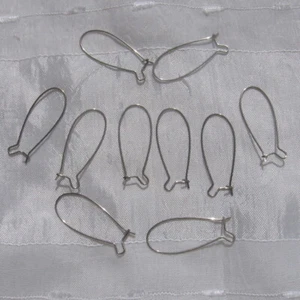 IN39 -LOT 20 CROCHETS FERMES 34MM BOUCLES D'OREILLES ACIER INOX ANTI-ALLERGIQUES - Picture 1 of 3