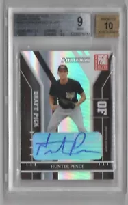 Tarjeta de novato automática Hunter Pence 2004 Donruss Elite edición extra RC #334 BGS 9/10 - Imagen 1 de 2