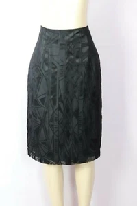 BRAND NEW WORTHINGTON BRAND BLACK SHEER PRINT OVERLAY STRAIGHT PENCIL SKIRT 12 - Picture 1 of 4