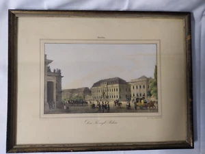 Das Königliche Palais Berlin gez Lithographie Loeillot Sachse & Co Farbe gerahmt - Bild 1 von 5