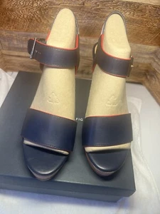 Tommy Hilfiger Kaline Dark Blue Size 9.5M Wedge Sandals - Trendy Comfort & Style - Picture 1 of 8