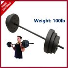 Cap Barbell 100 Lb Vinyl Weight Set With Bar For Home Fitness Workout Gym 