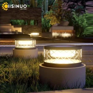 Solar-powered Stainless Steel Pillar Light with Auto On/off Round Column Landsca - Picture 1 of 9
