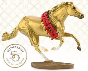Breyer Gold Secretariat 50th Anniversary Triple Crown Winner *New in Box! - Picture 1 of 3