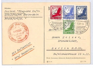 GERMANY GRAF ZEPPELIN Air Mail Card SUDETENLAND 1938 Reichenberg Berlin LZ116 - Picture 1 of 10