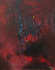 SUPERB NEW INDRE VILKE ORIGINAL "Shady" Nude Girl pretty woman female PAINTING - Picture 1 of 2