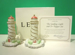 LENOX GUIDING LIGHT SALT and PEPPER Lighthouse sculpture set NEW in BOX withCOA - Picture 1 of 7