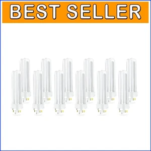 12-Pack 18W CFL Twin Tube Bulbs, 1200 Lumens Brightness, 2700K Warm White - Picture 1 of 3
