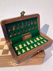 Chess Board Set for Adults & Kids, 12" Wooden Folding Tournament Chess Boards. - Picture 1 of 18