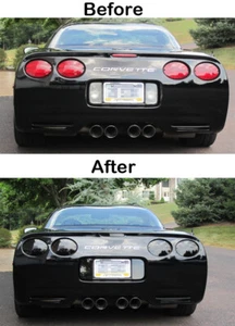 MOLDED Blackout Taillight Lens Cover Kit SMOKED Blackouts For 97-04 C5 Corvette - Picture 1 of 7