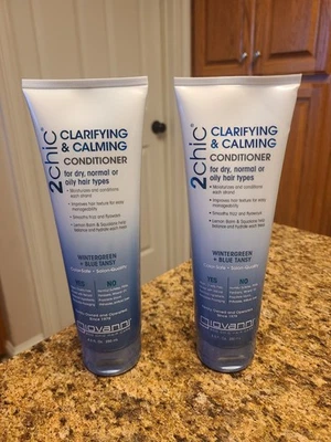 Acondicionador clarificante y calmante Giovanni 2Chic (2 PK) 8,5 OZ Wintergreen Blue Ta Foto 1 de 4