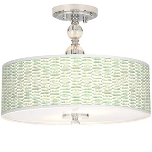 Oval Tempo Giclee 16" Wide Semi-Flush Ceiling Light - Picture 1 of 4