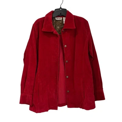 Vintage Bill Blass Red Corduroy Chore Jacket Size L - Image 1 of 4