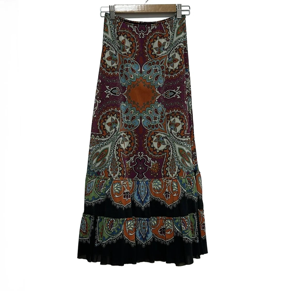 VIVIENNE TAM☆スカート VIVIENNE TAM 花柄ロングスカート 青