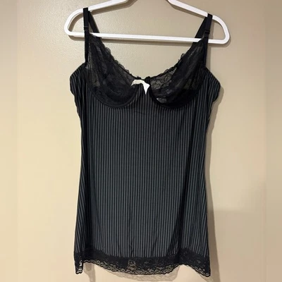 gothic steampunk pinstripe bustier lingerie slip playboy monochrome coquette — 第 1/4 张图片