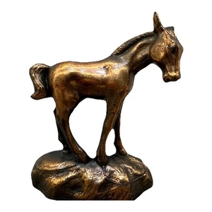 Vintage Cast Metal Copper Tone Pony Horse Foal Figurine {C8} - Picture 1 of 8