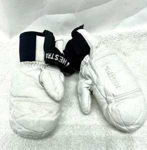 Hestra Kid's Size 7 White G-Loft Leather Mittens (C8) - Picture 1 of 7