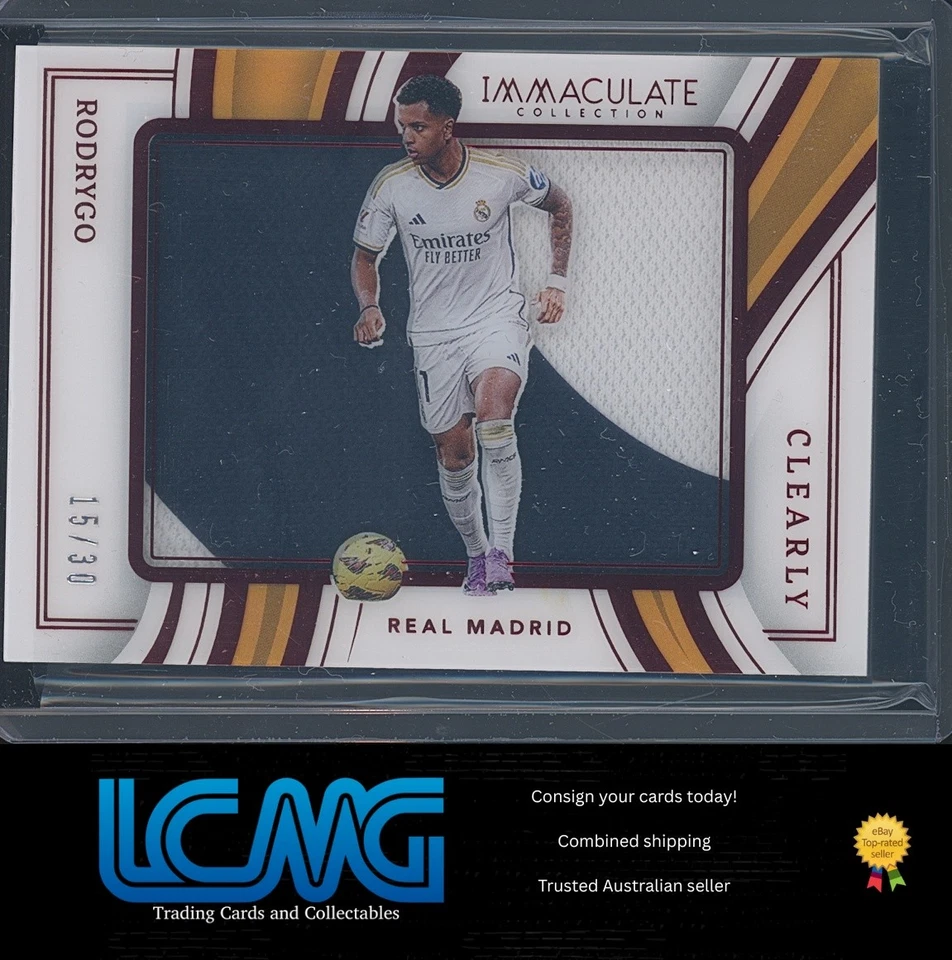 2023-24 Panini Immaculate #CJ-RO Rodrygo Clearly Immaculate Jerseys Ruby /30 K2E - Image 1 of 1
