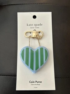 NWT Limited EdKate Spade x Target Blue/Green Heart Coin Purse Key Fob/Bag Charm - Picture 1 of 2