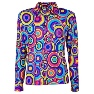Farbiges Vintage Disco Polyester Hemd Gr S/M Schriller Retro Seventies Style - Bild 1 von 4