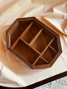 Vintage Wood Curio Knick Knack Wall Display Case Shadow Box Shelf 14x10.75x2.5 - Picture 1 of 7