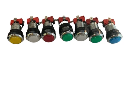 7pcs Game Push Button 33.5mm 12V LED Illuminated Switch with Micro switch - Image 1 of 2