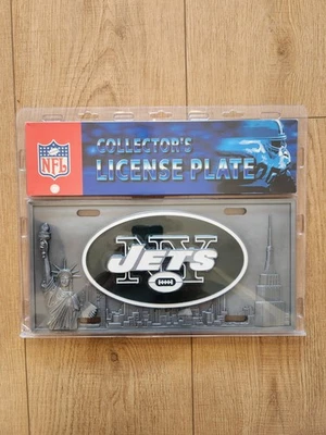 Placa de matrícula de metal zinc elevada de coleccionista de los New York Jets diseño 3D calibre pesado Foto 1 de 4