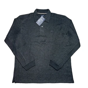 Camisa Pullover IZOD Para Hombres Mediana Negra Manga Larga Polo Informal Ligera Nueva - Imagen 1 de 7