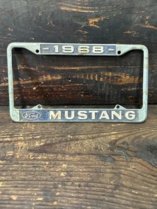 License Plate Frame 1968 Ford Mustang Muscle Car Metal with Patina - Picture 1 of 6