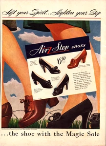 Air Step Shoes Brown Shoe Co St. Louis Magic Sole Fashion Vintage Print Ad 1943 - Picture 1 of 4
